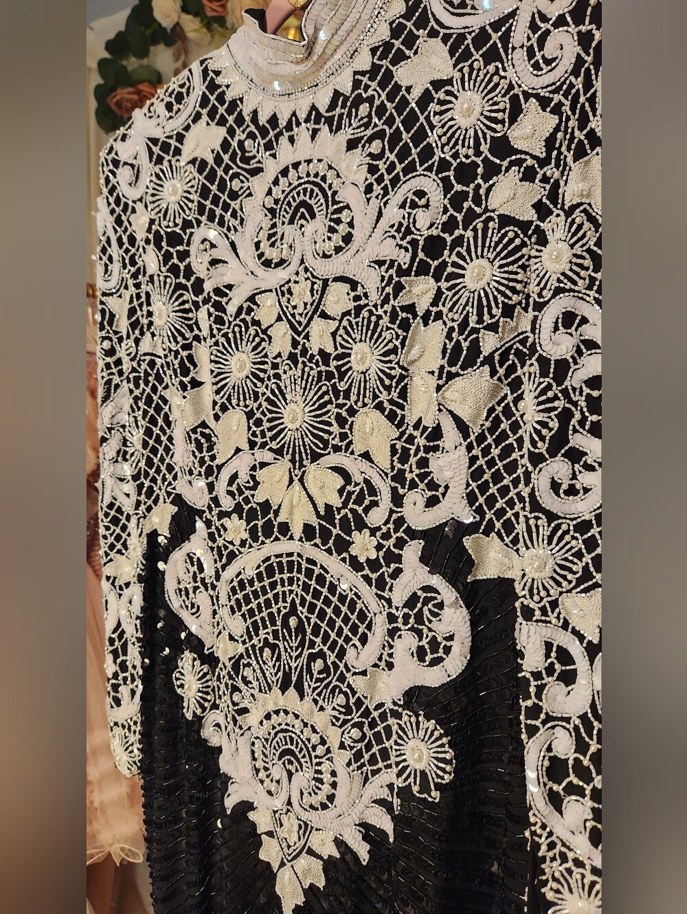 Vintage Naeem Khan For Lillie Rubin Riazee Nights Silk Embellished Evening Gown - Picture 8 of 14